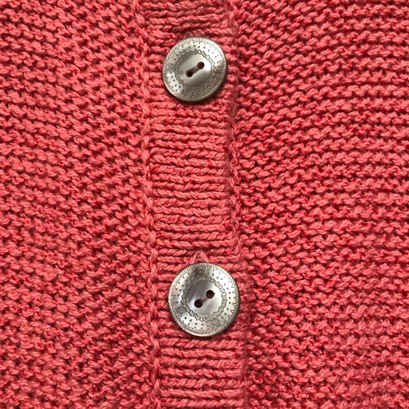 J.Jill Coral Orange Knit Sweater Cardigan Petites Medium - Picture 8 of 8